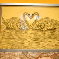 Quadro I Cigni disegno a carboncino Accademia.