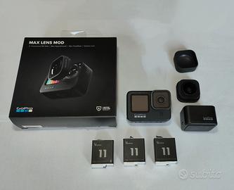 GoPro Hero 9 + Max Lens Mod + Batterie