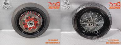 COPPIA RUOTE MOTARD HUSQVARNA HONDA KAWA 16.5-17