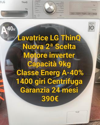 Lavatrice LG ThinQ Nuova 2ª Scelta 9kg