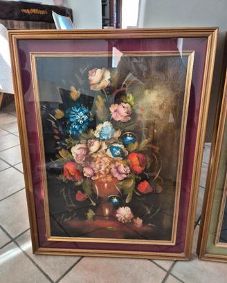 Coppia dipinti baroque olio su tela  