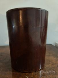 Scatola ovale per sigari  in cuoio fiorentino