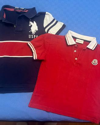 Magliette US Polo Association e Moncler 4/5 anni