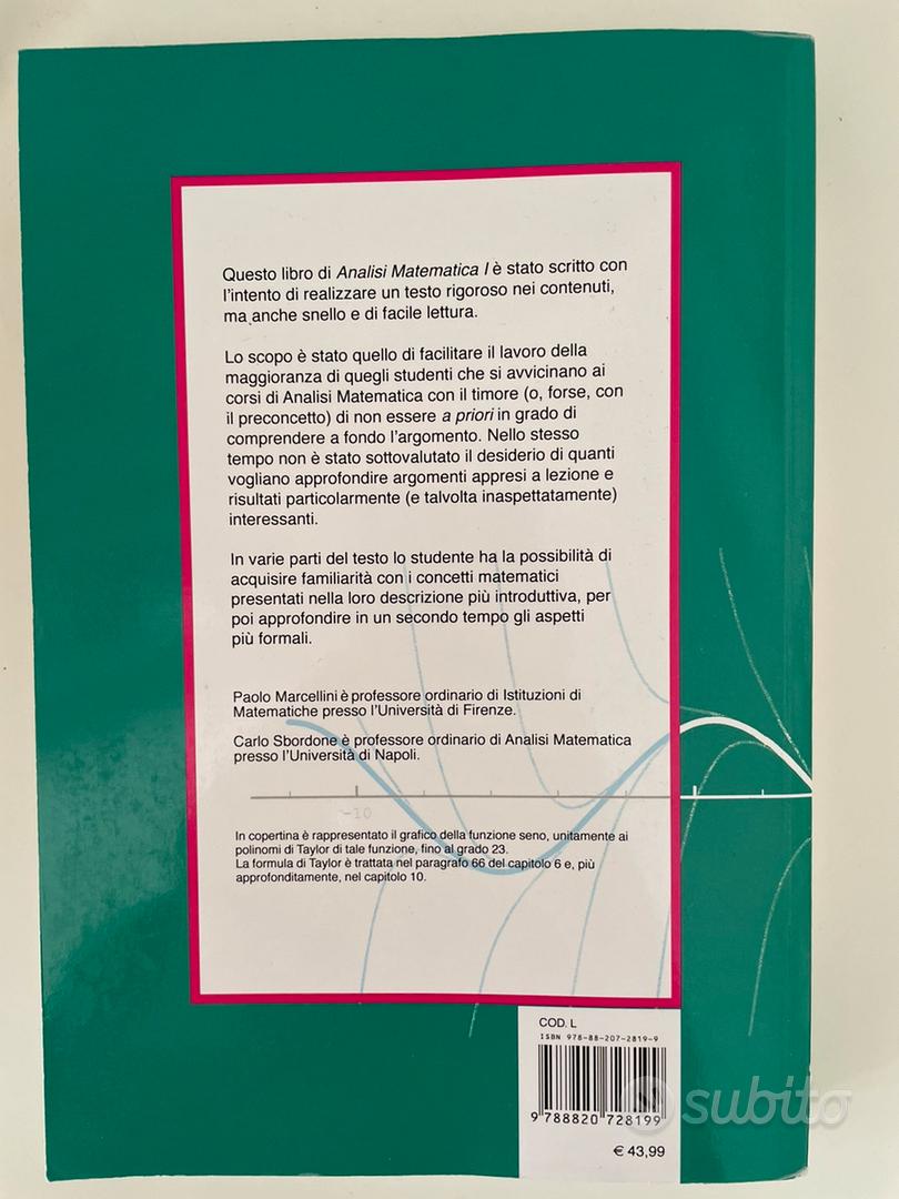 Analisi matematica uno Marcellini Sbordone Liguori - Libri e Riviste In  vendita a Pordenone