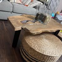 Tavolino da divano in legno pregiato di quercia