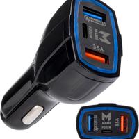 Caricatore Auto Rapido USB 48W USB-A-C