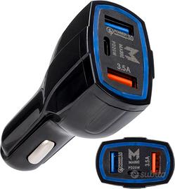 Caricatore Auto Rapido USB 48W USB-A-C