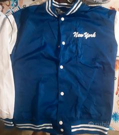 Giubbtto leggero mod college bianco e blu tg XL