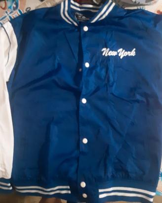 Giubbtto leggero mod college bianco e blu tg XL