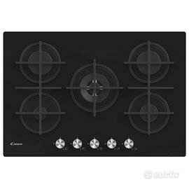 Candy CVG74WPB Piano Cottura a Gas 5 Fuochi vetro