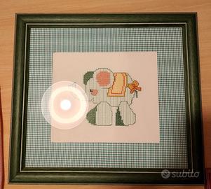 3 Quadri ricamati a punto croce 