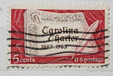 Francobollo USA 1963 Stati Uniti "Carta Carolina"