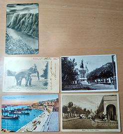 5 cartoline straniere con francobolli italiani
