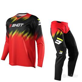 COMPLETO MOTO CROSS ENDURO SHOT ROSSO DA BAMBINO