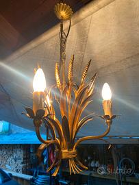 Lampadario vintage anni ‘70 a spighe di grano