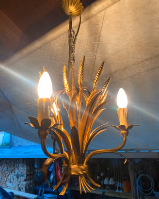 Lampadario vintage anni ‘70 a spighe di grano