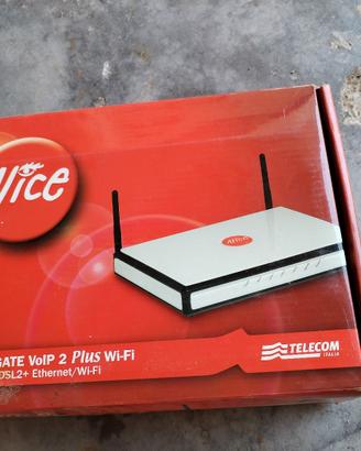 modem alice rosso nuovo con cavi 