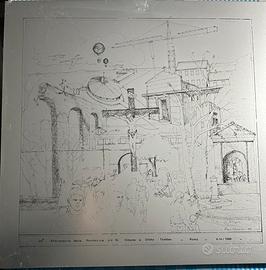 Serigrafia arte 1986 chiesa roma s. simone e giuda