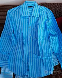 Camicia HARRISON & SON righe azzurro celeste XXL