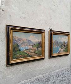 Quadri con paesaggio di lago