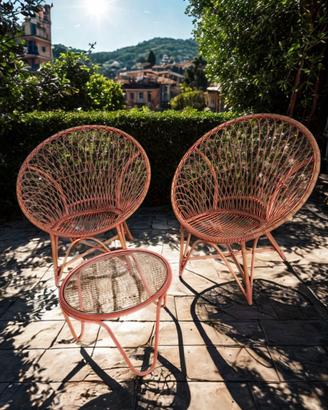 SET DUE POLTRONE TANJAYA DA GIARDINO CON TAVOLINO