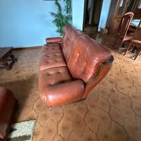 divano completo in pelle anni 70