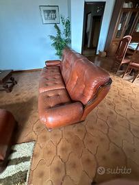 divano completo in pelle anni 70