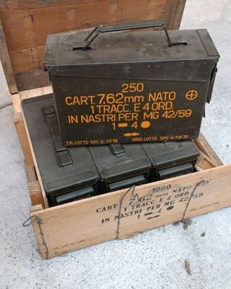 Cassetta militare NATO 7,62 MG mitragliatrice MG42