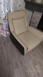 Poltrona girevole pelle reclinabile divani&divani