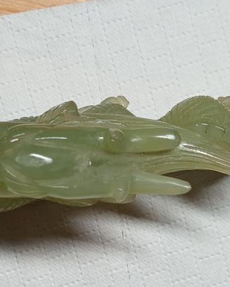 Scultura cinese di drago in Giada naturale