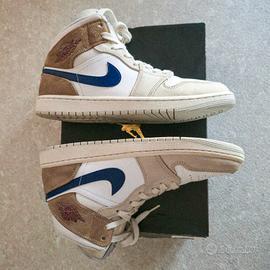 Scarpe Air Jordan 1 Mid - White Khaki Blue Void
