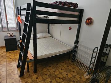 struttura letto in legno massiccio 