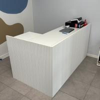 Banco Negozio - Bancone cassa bianco listellato