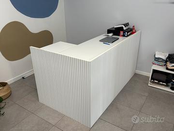 Banco Negozio - Bancone cassa bianco listellato