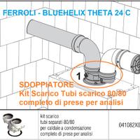Kit sdoppiatore fumi caldaia FERROLI 041082X0, 80/