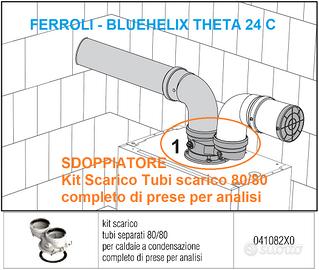 Kit sdoppiatore fumi caldaia FERROLI 041082X0, 80/