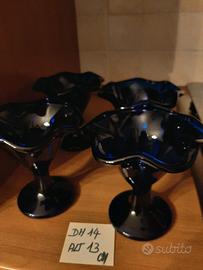 4 coppe gelato in vetro colorato