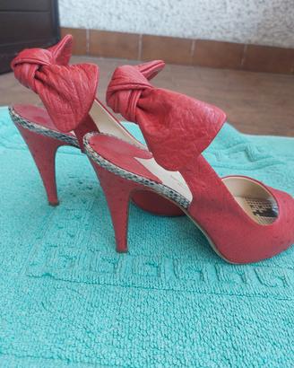 scarpe struzzo rosso  n. 37,5