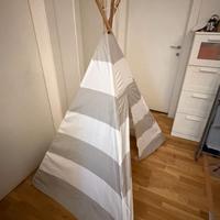 Tenda Tepee Indiana per Bambini – Legno e Cotone