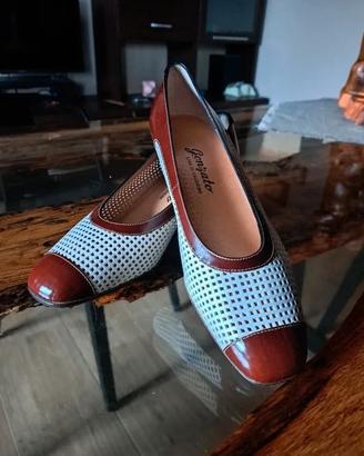 Scarpe artigianali vera pelle donna decolletè 38,5