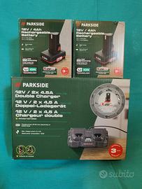 Parkside Batterie e Caricabatterie Doppio 12V 