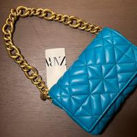 Borsa a spalla azzurra ZARA