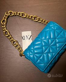 Borsa a spalla azzurra ZARA