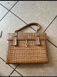 Borsetta vintage in pelle di coccodrillo sintetica