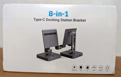 🖥️ Docking Station 8-in-1 Type-C Bracket DC008 Gr