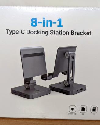 🖥️ Docking Station 8-in-1 Type-C Bracket DC008 Gr