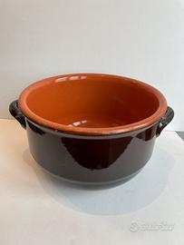 Tegame terracotta smaltata, nuova mai usata