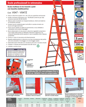 Scala Professionale Vetroresina Frigerio 3x10
