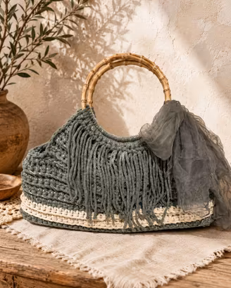 Maxi borsa handmade all'uncinetto