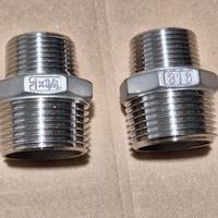 Nuove n. 2 riduzioni  maschio inox 316 da 1"-3/4" 